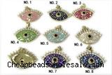 Pend285 18*27mm copper pendant pave abalone shell zirconia gold plated