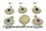 PEND29 20*25mm copper evil eye pendant gold plated