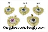 PEND30 25mm copper evil eye pendant gold plated