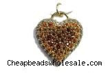 Pend65 17mm copper heart pendant pave zirconia gold plated