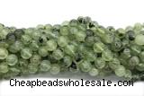 QUAR08 15 inches 10mm round green rutilated quartz gemstone beads