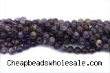 QUAR30 15 inches 10mm round purple phantom quartz gemstone beads