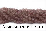 QUAR33 15 inches 10mm round strawberry quartz gemstone beads