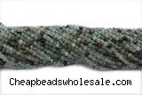 QUAR34 15 inches 4mm round green phantom quartz gemstone beads