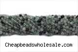 QUAR35 15 inches 6mm round green phantom quartz gemstone beads