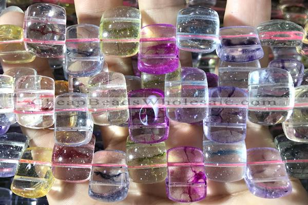 QUAR58 14 inches 13*18mm dyed crackle quartz beads