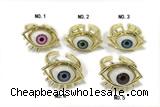 RING05 18*25mm copper evil eye rings gold plated