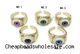 RING06 12*18mm copper evil eye rings gold plated