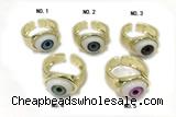 RING07 12*18mm copper evil eye rings gold plated