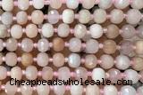 ROND211 15 inches 6*8mm faceted rondelle pink aventurine jade beads