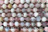 ROND214 15 inches 6*8mm faceted rondelle morganite beads