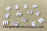 Shel19 8*10mm Natural White Shell Alphabet Letter Pendant