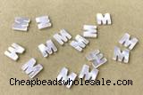 Shel27 10*10mm Natural White Shell Alphabet Letter Pendant