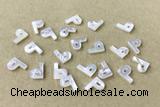 Shel30 7*10mm Natural White Shell Alphabet Letter Pendant