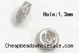 Silv100 2.3*6mm Cubic Zirconia Micro Pave 925 Sterling Silver Rhodium Plated