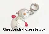 Silv150 11.3*23mm 925 Sterling Silver Snowman Pendant Enamel Plated