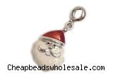 Silv152 11*26mm 925 Sterling Silver Santa Claus Pendant Enamel Plated