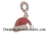 Silv156 11.5*17.5mm 925 Sterling Silver Santa Hat Pendant Enamel Plated