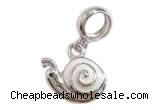 Silv160 10.8*16.5mm 925 Sterling Silver Snail Pendant Enamel Plated