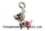 Silv167 13.8*21mm 925 Sterling Silver Dog Pendant Enamel Plated