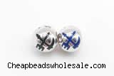 Silv172 10.6*11.8mm 925 Sterling Silver Beads Enamel Plated