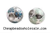 Silv178 11*12mm 925 Sterling Silver Beads Enamel Plated