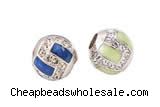 Silv180 10.5*11.5mm Cubic Zirconia Micro Pave 925 Sterling Silver Beads Enamel Plated