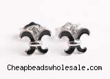 Silv199 7.2*8.1mm 925 Sterling Silver Stud Earrings Enamel Plated