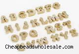 Silv62 3*9mm – 9*10mm 925 sterling silver letter clasp pave zirconia gold plated