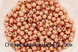 Silv26 2mm, 2.5mm, 3mm, 4mm 925 Sterling Silver Beads Rose Gold Plated