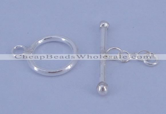 SSC09 5pcs 12mm donut 925 sterling silver toggle clasps