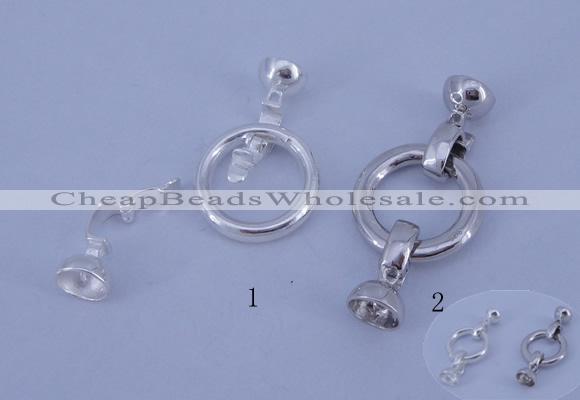 SSC216 5pcs 18mm sterling silver spring rings clasps