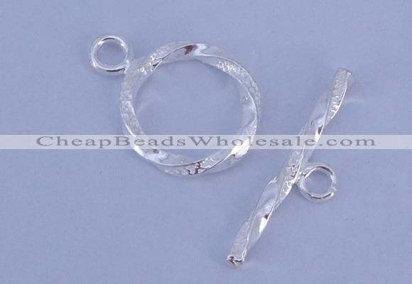 SSC24 5pcs 16mm donut 925 sterling silver toggle clasps