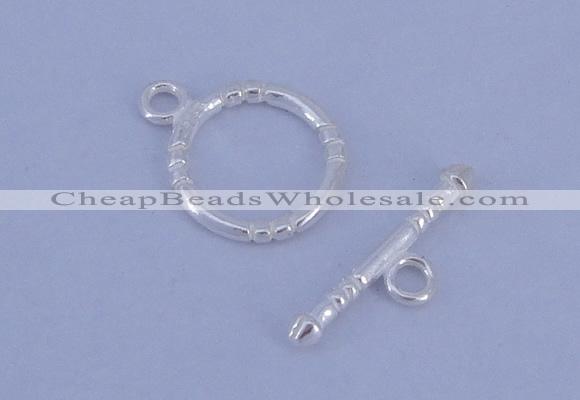 SSC25 5pcs 12mm donut 925 sterling silver toggle clasps