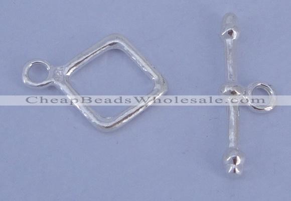 SSC31 5pcs 12*16mm diamond 925 sterling silver toggle clasps