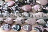 TEAR14 15 inches 13*18mm flat teardrop rhodonite gemstone beads