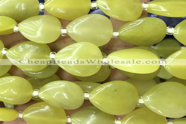 TEAR19 15 inches 13*18mm flat teardrop jade gemstone beads