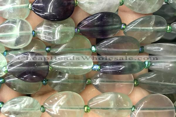 TEAR21 15 inches 13*18mm flat teardrop fluorite gemstone beads