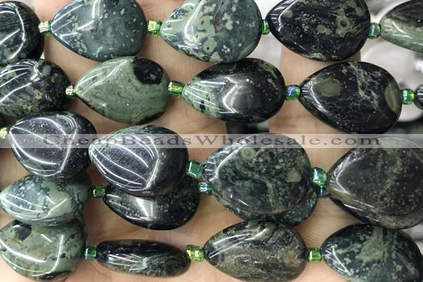 TEAR32 15 inches 13*18mm flat teardrop kambaba jasper beads