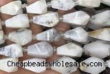 TEAR40 15 inches 10*20mm - 13*23mm faceted freeform teardrop white opal beads