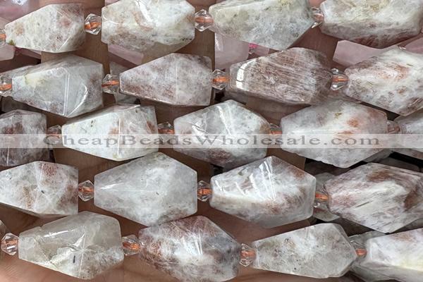 TEAR41 15 inches 10*20mm - 13*23mm faceted freeform teardrop sunstone beads