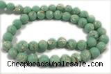 TURQ08 15 inches 8mm round synthetic turquoise with shelled beads