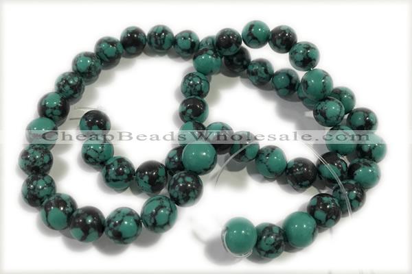 TURQ105 15 inches 12mm round synthetic turquoise beads