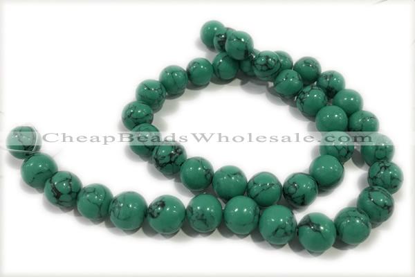 TURQ183 15 inches 8mm round synthetic turquoise beads