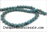 TURQ31 15 inches 4mm round synthetic turquoise with shelled beads